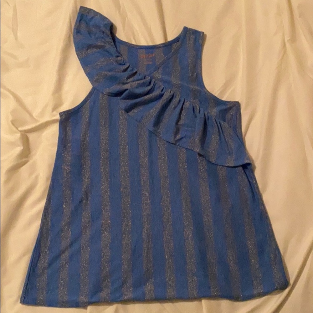 Blue/Silver Striped Tank Top